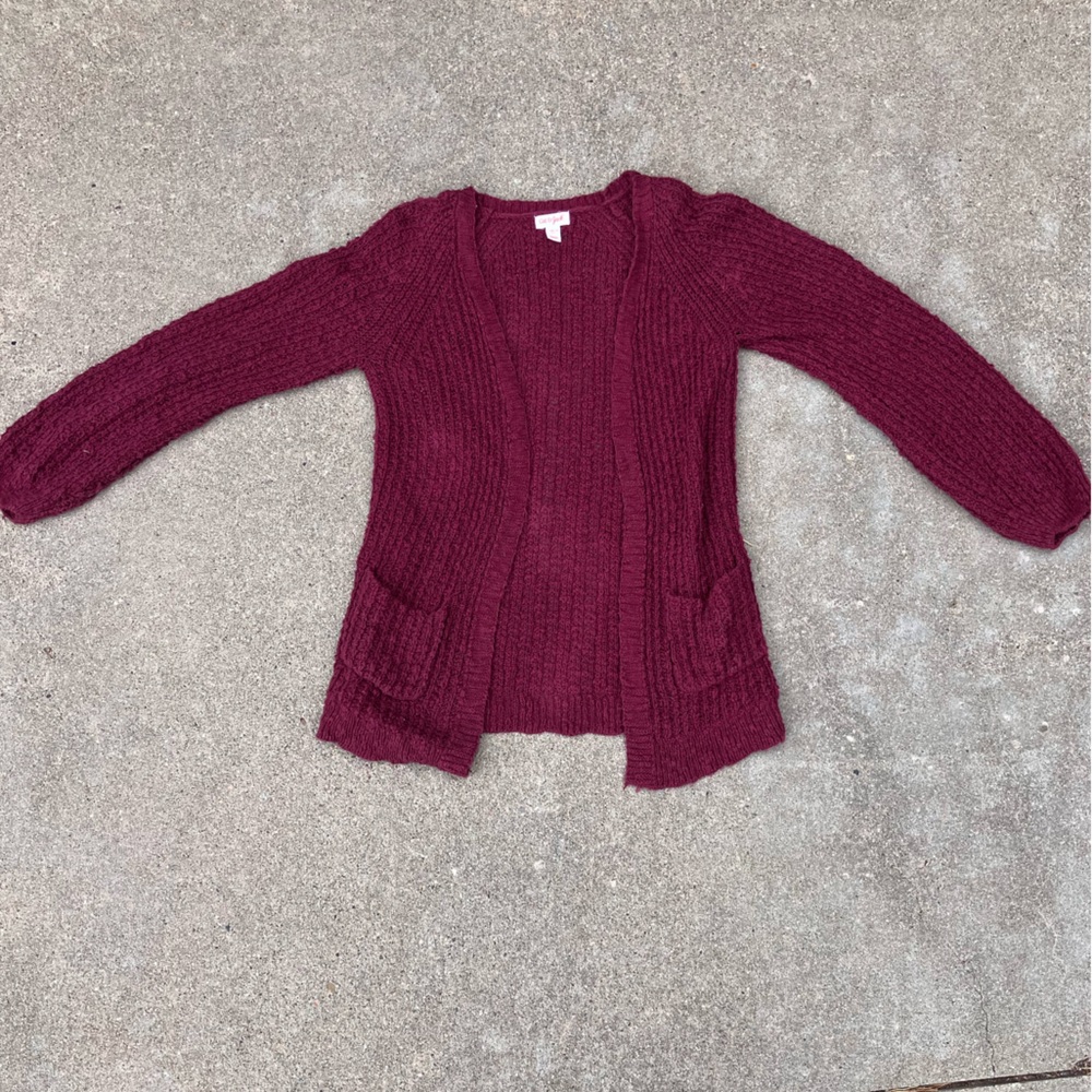 Kids cardigan from target with a super cute fit. Size L maroon. Good for fall!